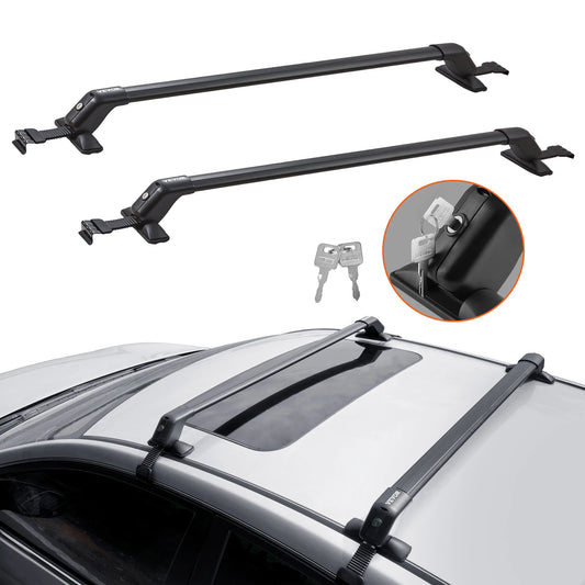 SucceBuy 155LBS Roof Rack Crossbar Adjustable Aliuminum Roof Rail Crossbar Retractable Baggage Luggage Carrier Top Roof Crossbar