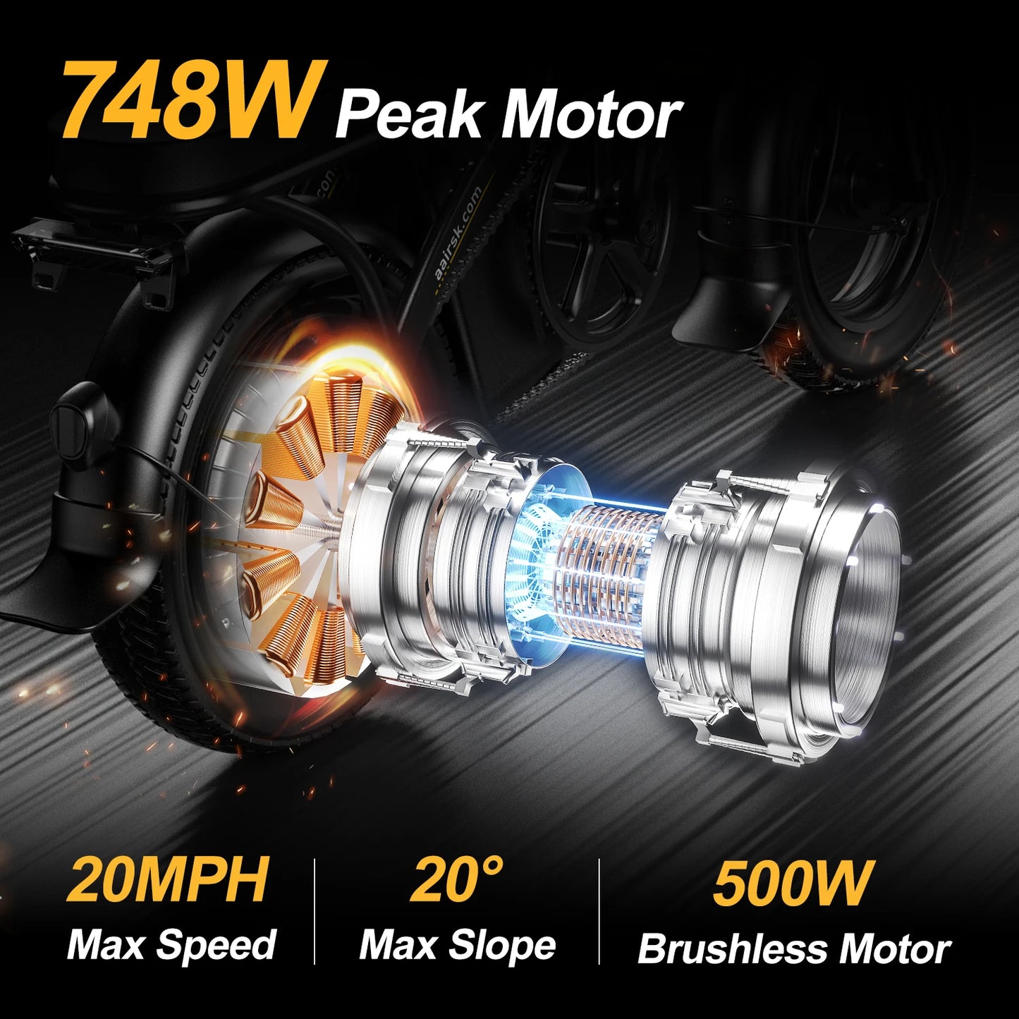 F6 Mini Fold E-bike 750W Motor 48V10AH Travel Electric Bicycle 14 Inch Tire City Commute  One year warranty Electric Bike Small