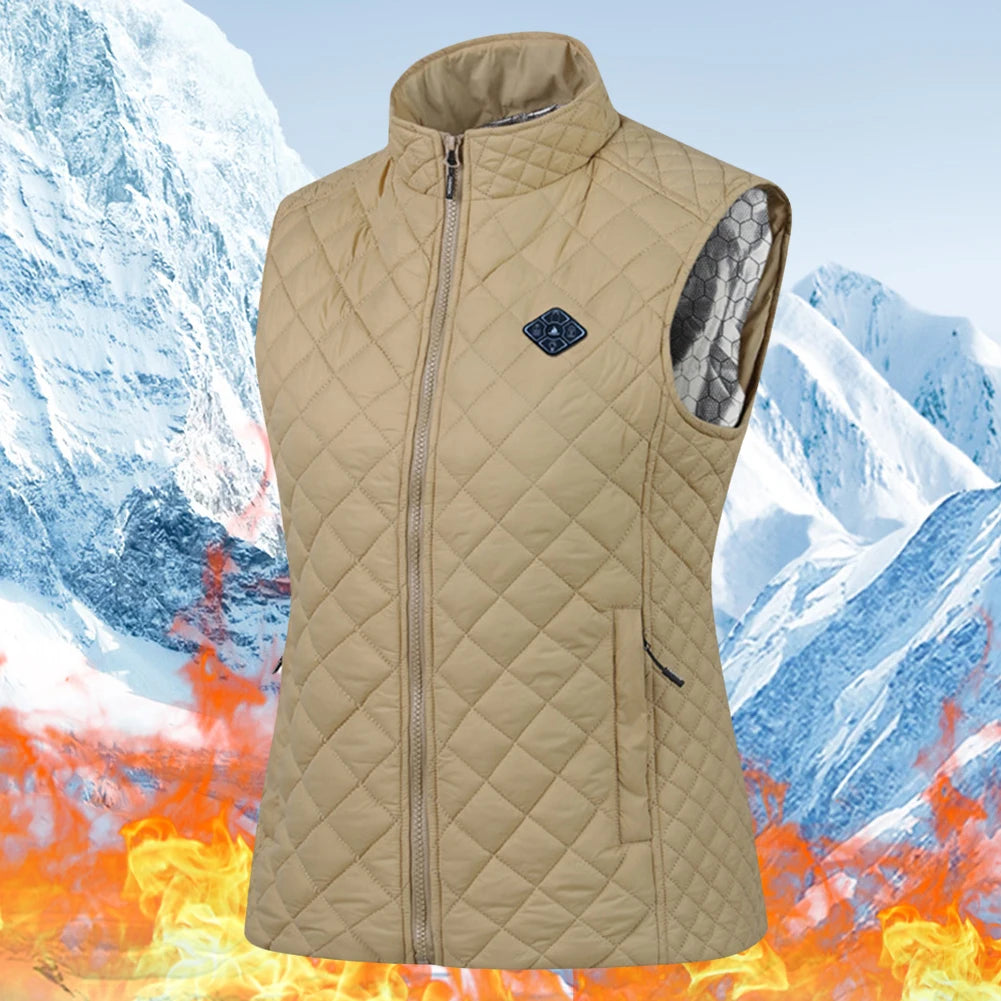 Women 21-zone Electric Heating Vest Autumn and Winter Cotton Vest Electric Heating Thermal Vest Jackets Heated Coat For Women