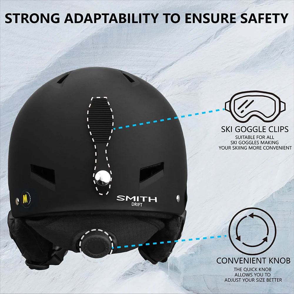 SMITHDRIFT Unisex Ski Helmet Half-covered Skiing Snowboard Winter Sports Helmet Snow Skating Integrally-Molded Helmet  Youth