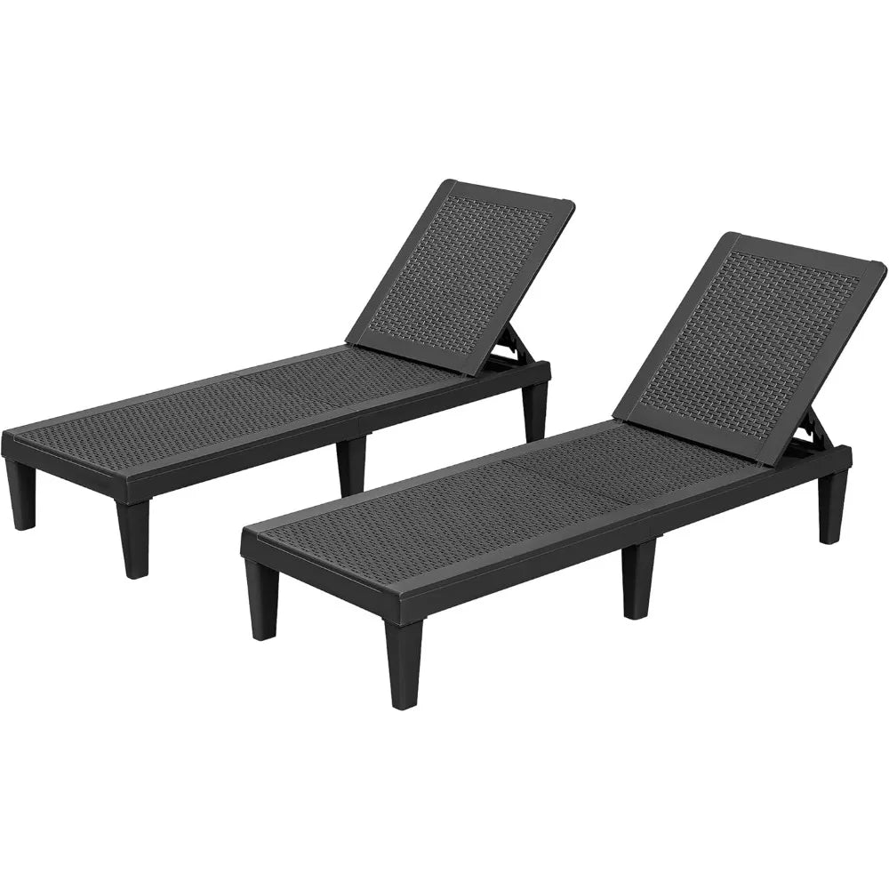 Homall Poolside Outdoor Lounge Chairs 2 Pack With Adjustable Backrest