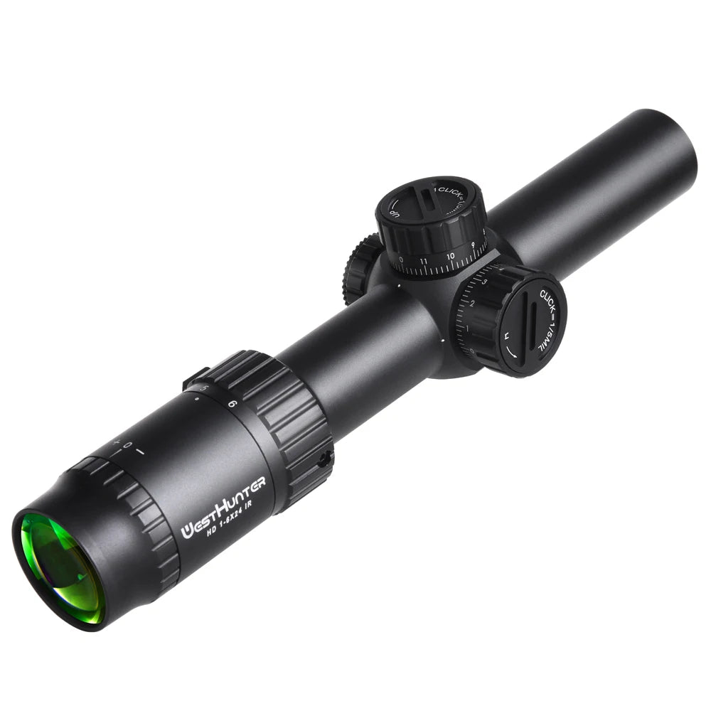 WestHunter HD 1-6X24 IR LPVO Riflescopes R/G Illumination Etched Glass Reticle Hunting Sights Long Eye Relief Optical Sights