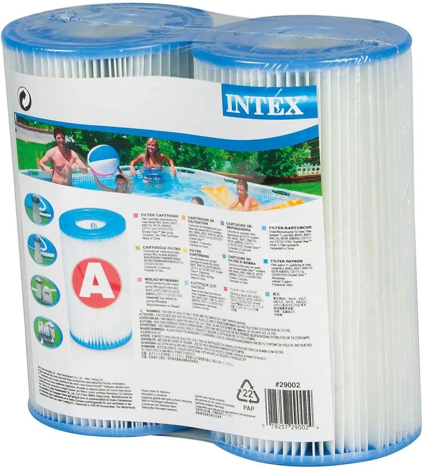 12ft x 30in Inflatable Above Ground Pool with Filter Pump & Cartridges for 4 People