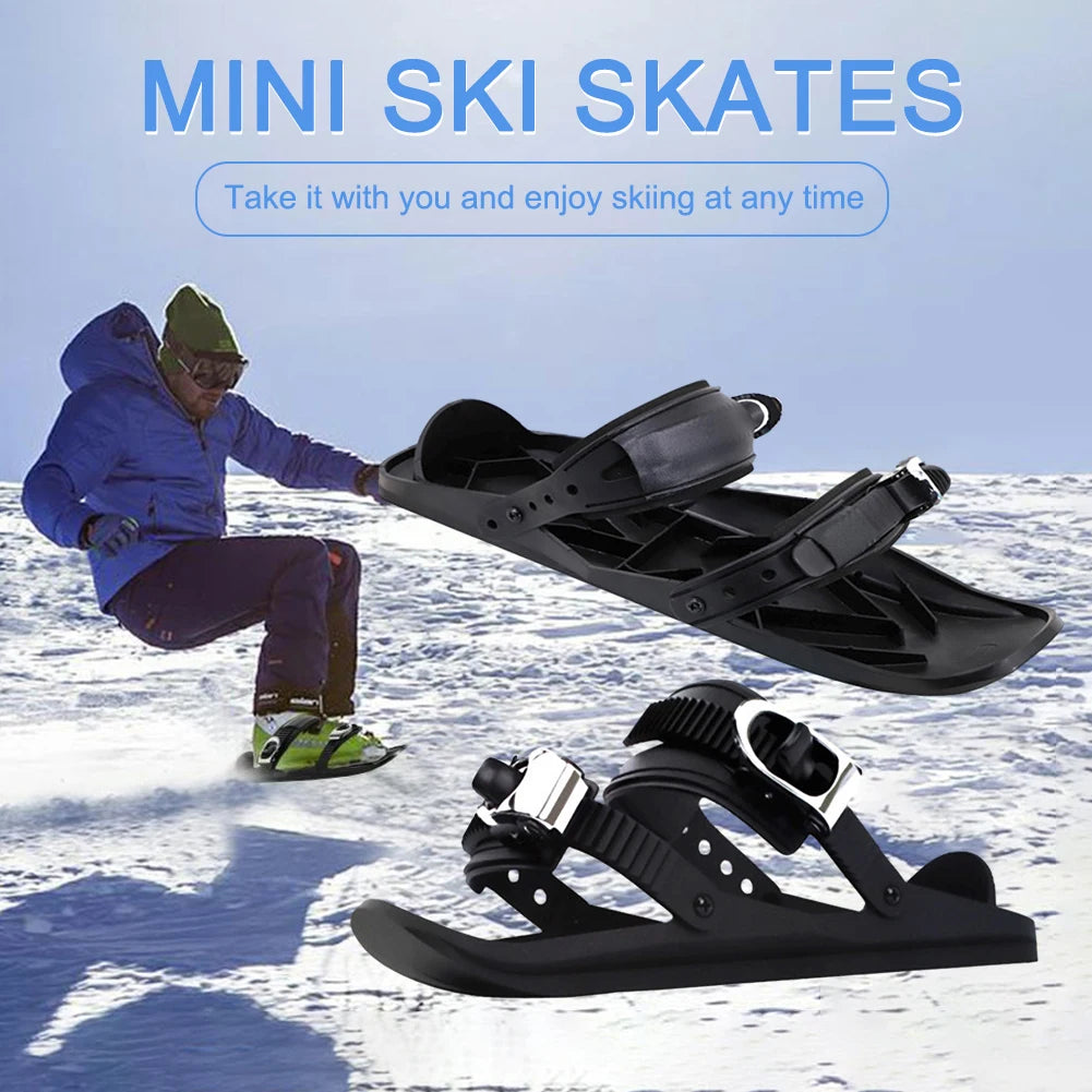 Mini Short Ski Skates Snowboard Boots Skiboards Adjuatable Short Snow Skateboard for Winter Outdoor Sports