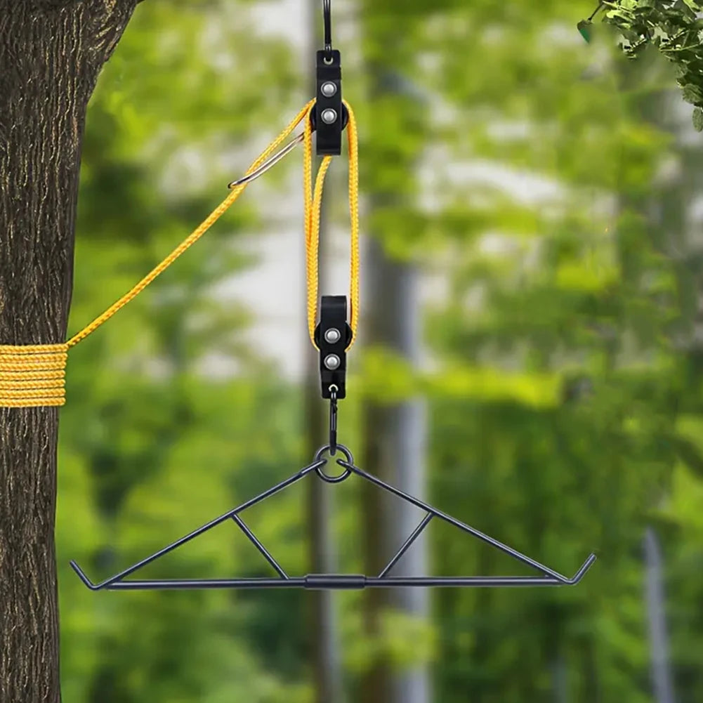 Max To 700 LBS Elk Hoist Pulley Lift System W/Gambrel Hunting Game Hanging Kit for Deer Butcher Hunting Accessories Gift Set