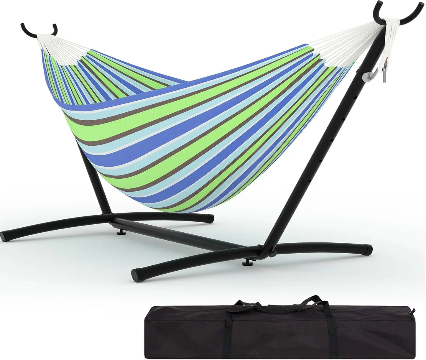 Portable Double Hammock With Stand, Heavy-Duty Steel Frame, 450 Lbs