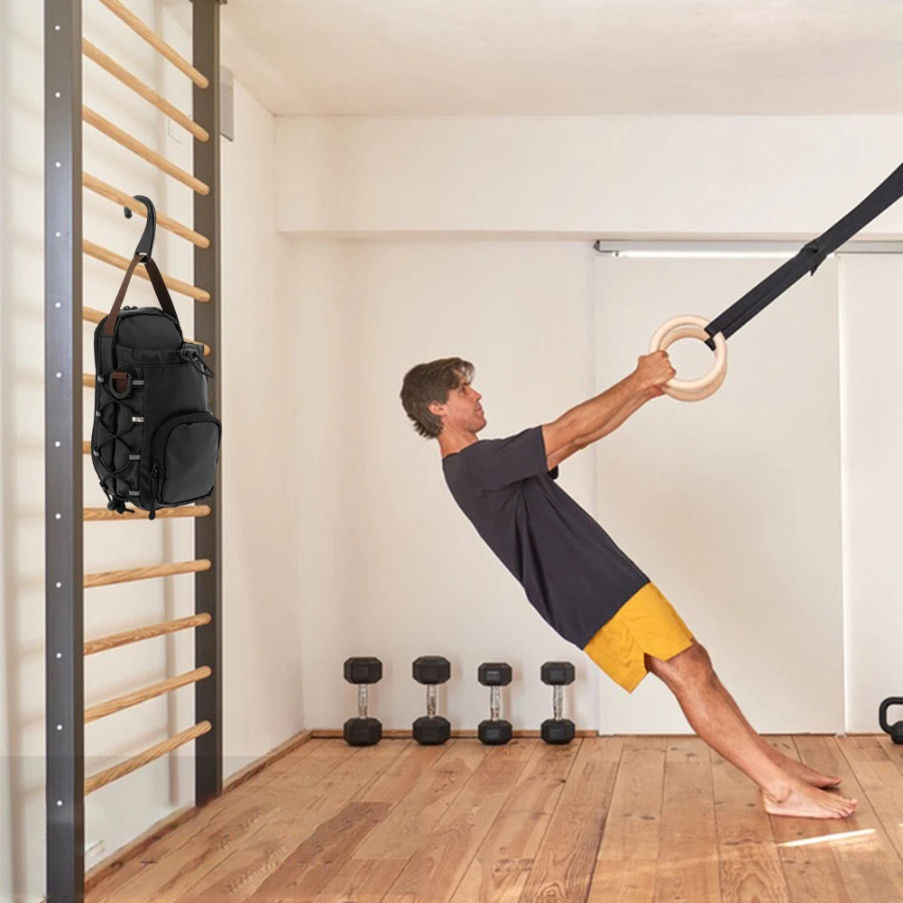 Magnetic Gym Chest Pouch W/ Bottle Holder Gym Crossbody Bag Gym Bottle Carrier Bag for Gym Sports Travel Carry-on Items