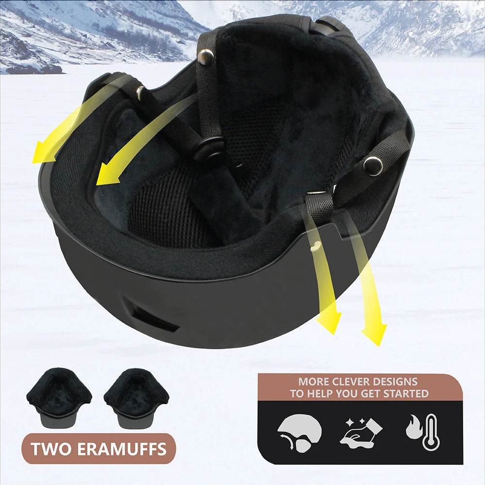 SMITHDRIFT Unisex Ski Helmet Half-covered Skiing Snowboard Winter Sports Helmet Snow Skating Integrally-Molded Helmet  Youth