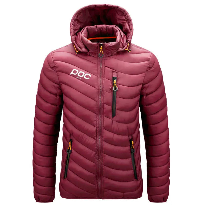 Men's Winter Thermal Jacket Moto Poc Cycling Hooded Warm Coat Outdoor Windbreaker Mountain Bike Cothing MTB Bicycle Down Jackets