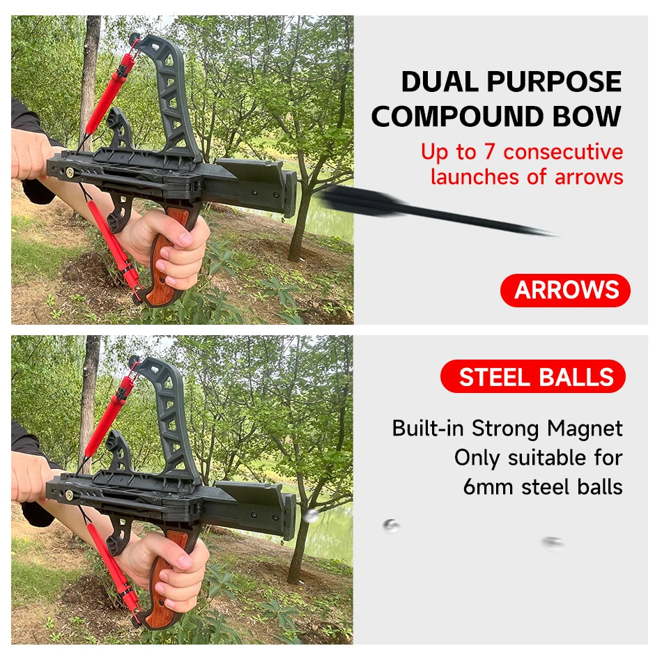 7-Shot Archery and Steel Ball Dual-Purpose Compound Bow