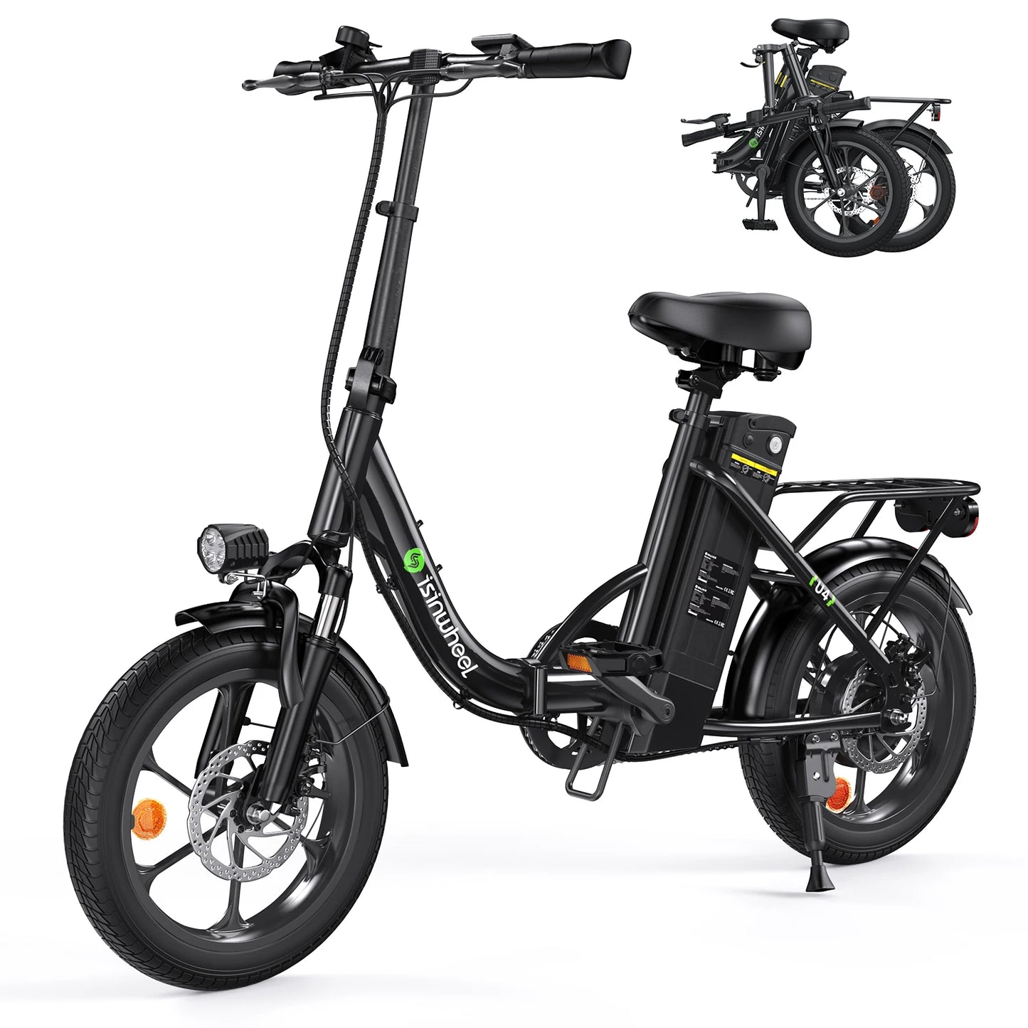 Isinwheel U4 Adult Electric Bicycle,500W city ebike, 36V 10.4AH commuting E-bike, 16  Tire Foldable Electric Bike