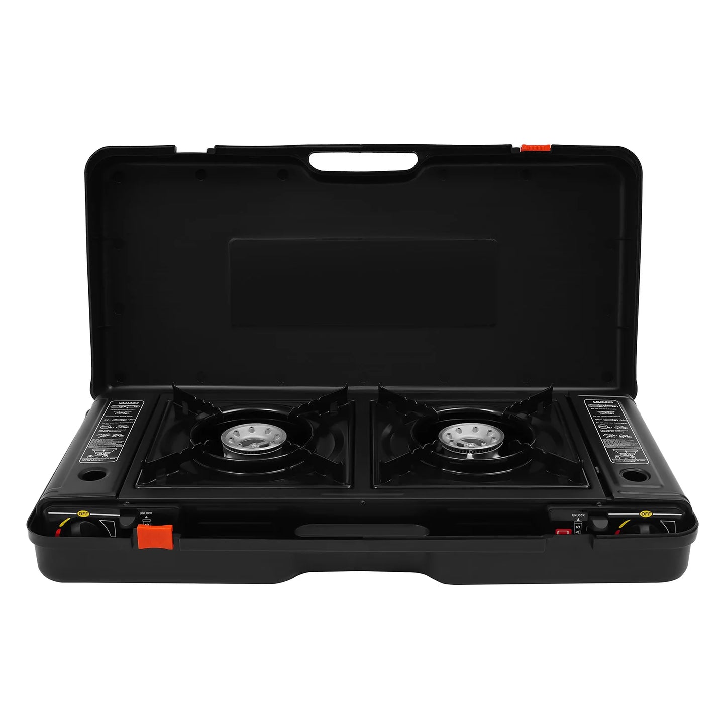 2500W Portable Camping Stove With 2 Burners Baking Tray Case