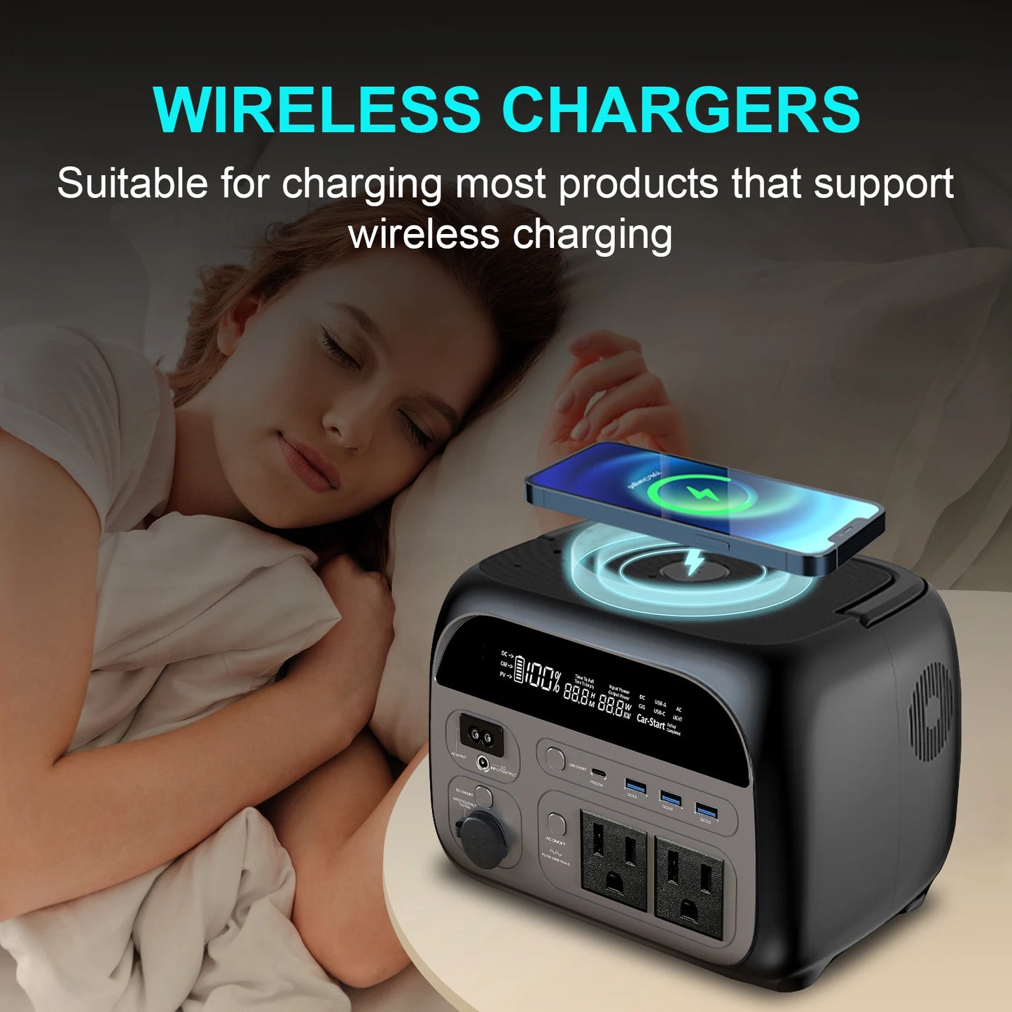 CTOLITY 500W Portable Power Station 345.6Wh Solar Generator LiFePo4 Batteries AC 220V Energy Storage Supply Camping 2PCS AP400