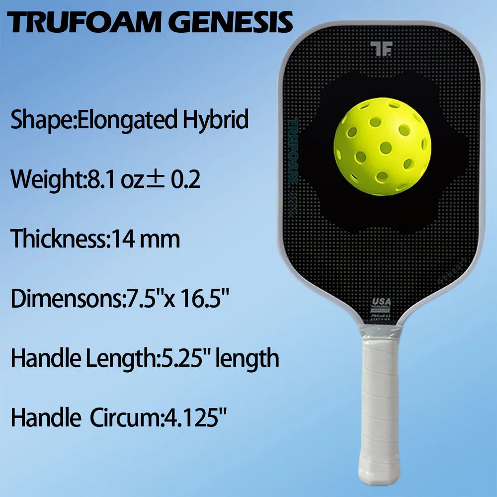 TF Genesis 3 Pickleball Paddle Hybrid – 100% Foam Core, Honeycomb-Free, 4th Gen Technology, Lightweight Durable Racket