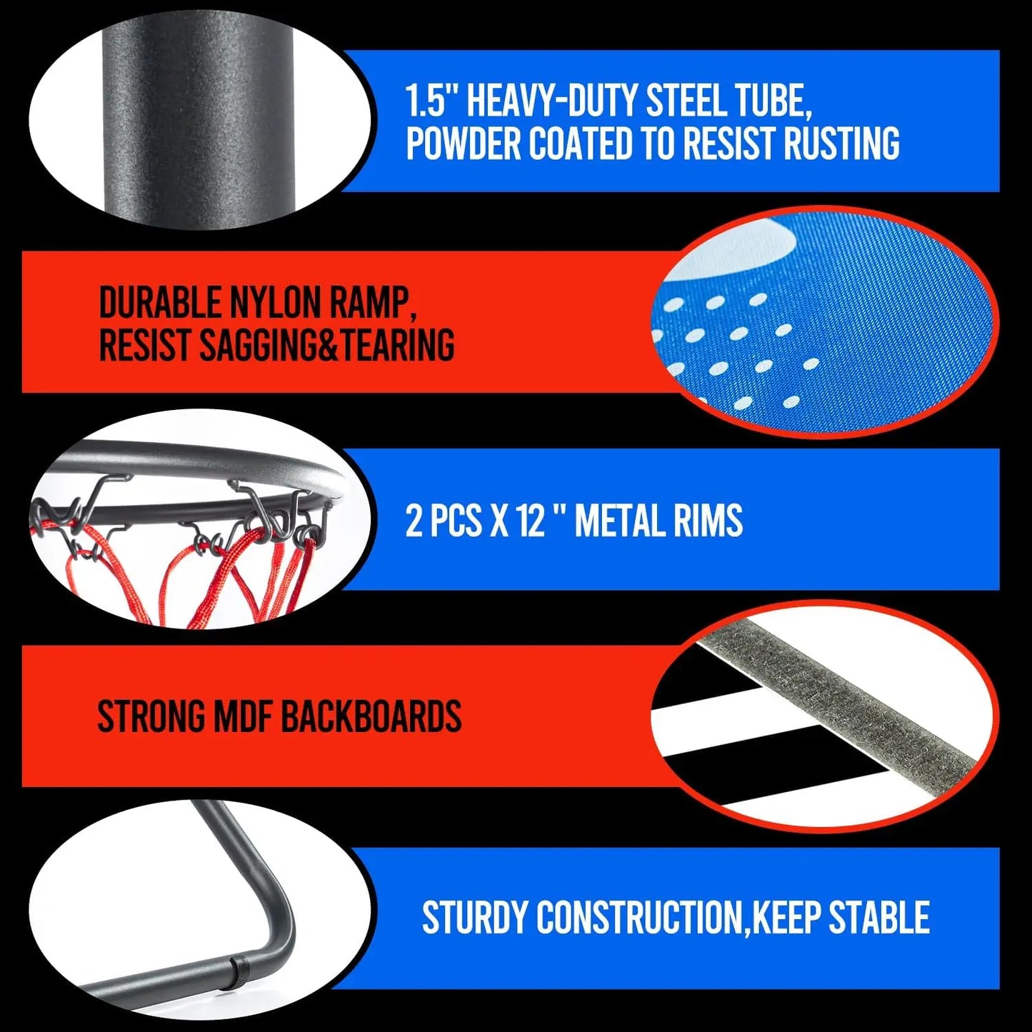 Adjustable Basketball Arcade Game with 8 Modes, LED Display, Foldable Design for Indoor Fun